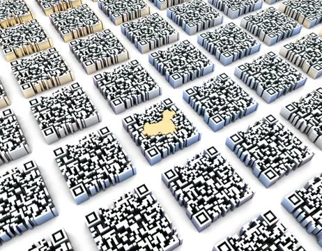 Electronic technology QR code, China map, data transmission Illustrazione stock