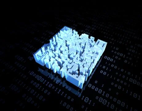 Electronic technology QR code, data transmission and storage イラスト素材