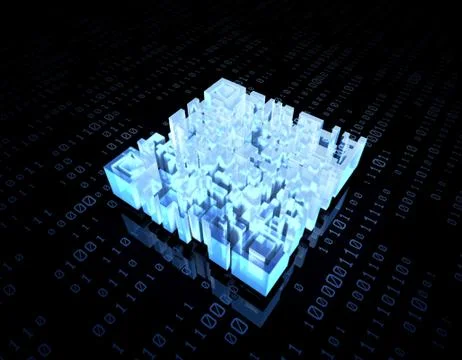 Electronic technology QR code, data transmission and storage 库存插图