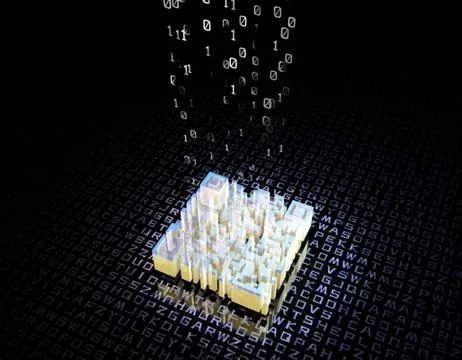 Electronic technology QR code, data transmission and storage 库存插图