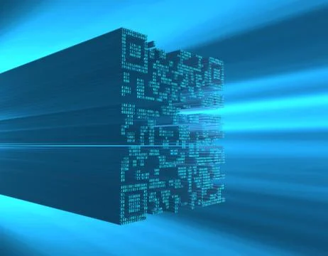 Electronic technology QR code, data transmission and storage Stock Illustration