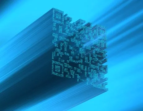 Electronic technology QR code, data transmission and storage 스톡 일러스트