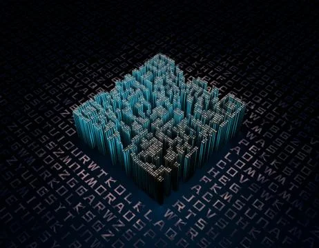 Electronic technology QR code, data transmission and storage Illustrazione stock