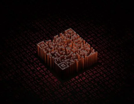 Electronic technology QR code, data transmission and storage イラスト素材