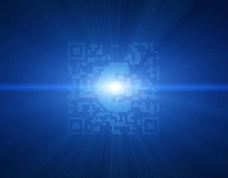 Electronic technology QR code, Euro symbol, data transmission Stock Illustration