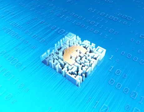 Electronic technology QR code, Euro symbol, data transmission Stockillustratie