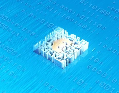 Electronic technology QR code, Euro symbol, data transmission イラスト素材