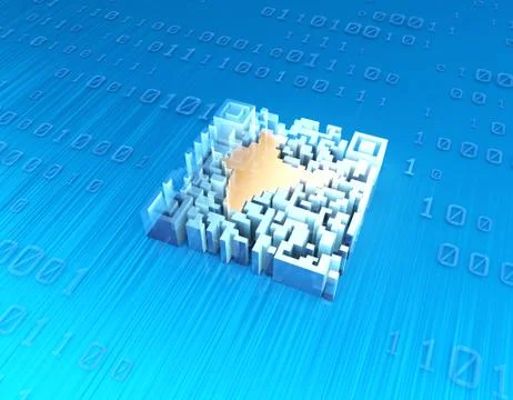 Electronic technology QR code, India map, data transmission イラスト素材