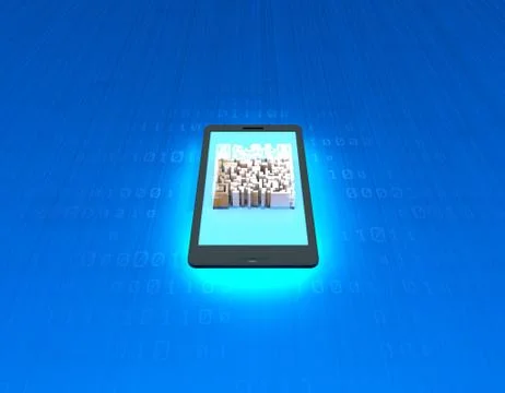 Electronic technology QR code, mobile phone information, data transmission Stock Illustration