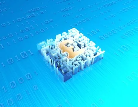 Electronic technology QR code, pound sign, data transmission Stock Illustration