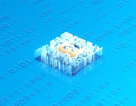 Electronic technology QR code, pound sign, data transmission Stock Illustration