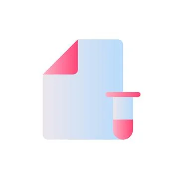 Electronic test record flat gradient two-color ui icon Stock Illustration