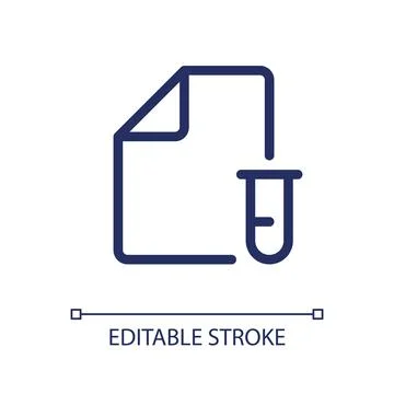 Electronic test record pixel perfect linear ui icon Stock Illustration