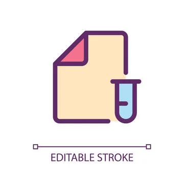 Electronic test record pixel perfect RGB color ui icon Stock Illustration