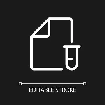Electronic test record pixel perfect white linear ui icon for dark theme Stock Illustration