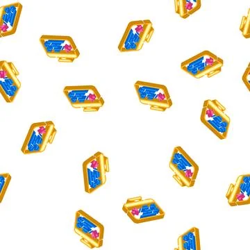 Electronic test result isometric icon seamless pattern Stockillustratie