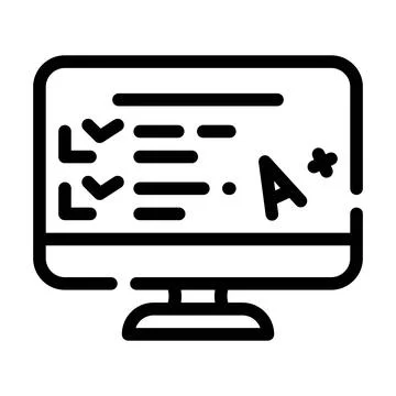 Electronic test result line icon vector illustration Stock Illustration