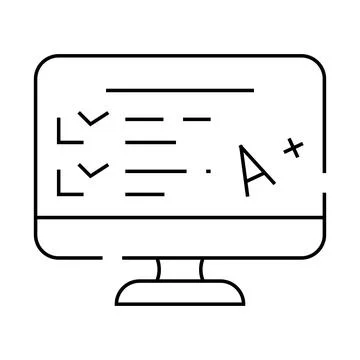 Electronic test result line icon vector illustration Stock Illustration