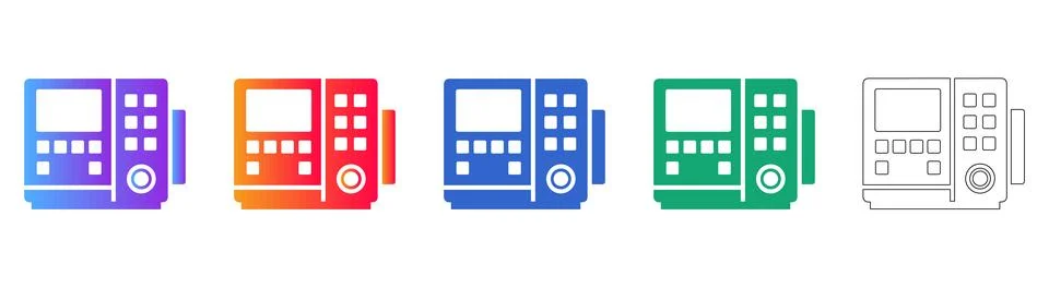 Electronic Testing Device Icon Collection Stock Illustration