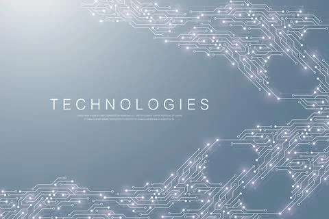 Electronic texture for computer technology, engineering concept. Motherboard Stock Illustration