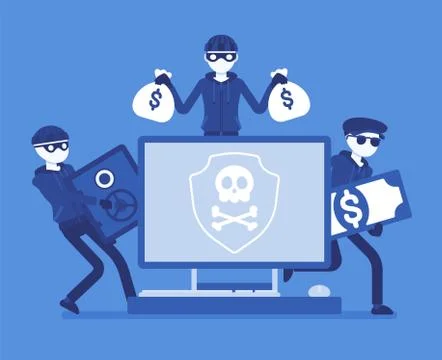 Electronic theft danger Stock Illustration