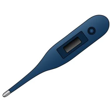 Electronic thermometer. Colored vector illustration. Stockillustratie