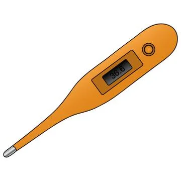 Electronic thermometer. Colored vector illustration. Stockillustratie