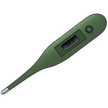 Electronic thermometer. Colored vector illustration. Illustrazione stock