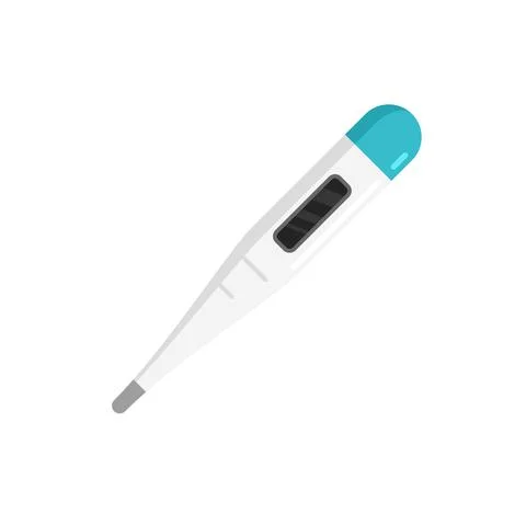 Electronic thermometer icon flat isolated vector Stock Illustration