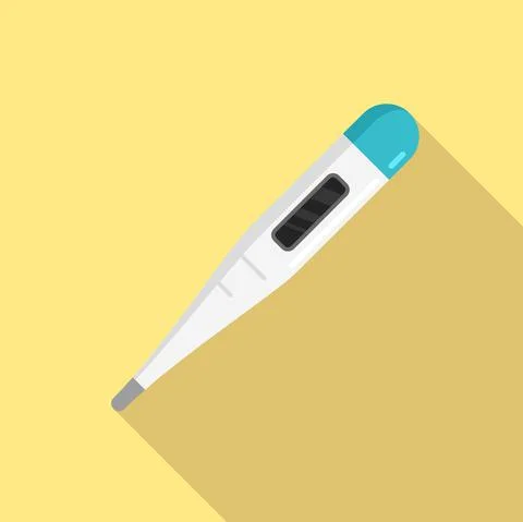 Electronic thermometer icon, flat style Stock Illustration