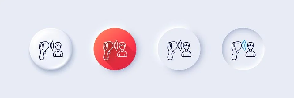 Electronic thermometer line icon. Temperature scanner sign. Line icons. Vector Stock Illustration