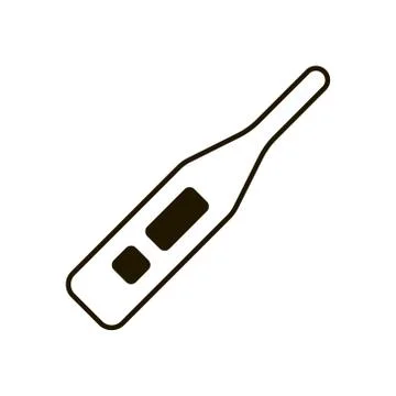 Electronic thermometer for measuring temperature icon in trendy flat style Stock Illustration