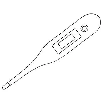 Electronic thermometer. Sketch. Vector illustration. 库存插图