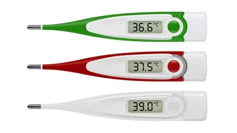 Electronic thermometer in the vector. Stock Illustration
