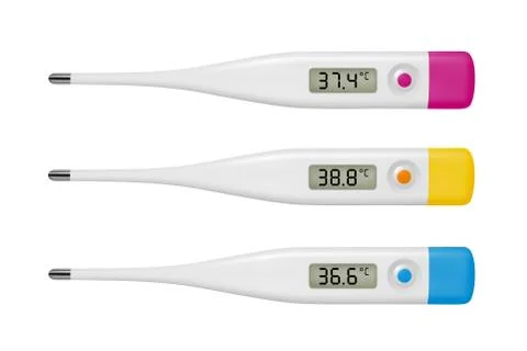 Electronic thermometer in the vector. Stock Illustration