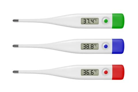 Electronic thermometer in the vector. Stock Illustration