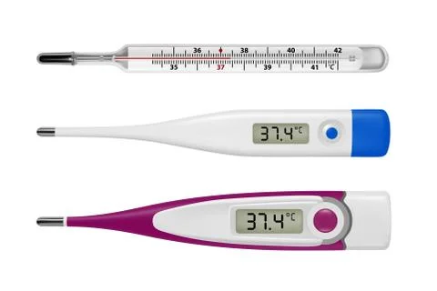 Electronic thermometer in the vector. Stock Illustration