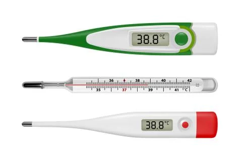 Electronic thermometer in the vector. Stock Illustration