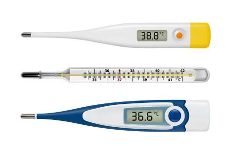 Electronic thermometer in the vector. Illustrazione stock