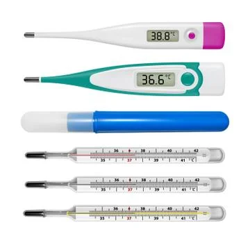 Electronic thermometer in the vector. Stock Illustration