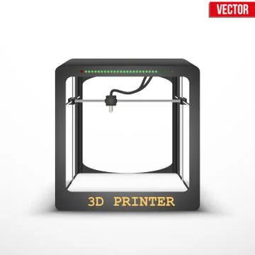 Electronic three dimensional plastic 3D printer. Stock Illustration