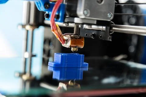 Electronic three dimensional plastic printer during work , 3D , printing. Stock Photos