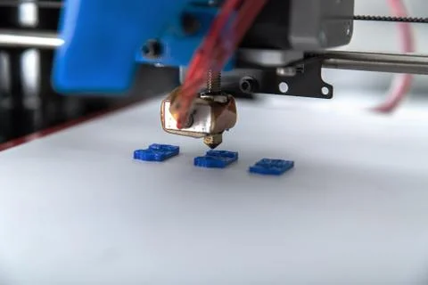 Electronic three dimensional plastic printer during work , 3D , printing. Foto stock