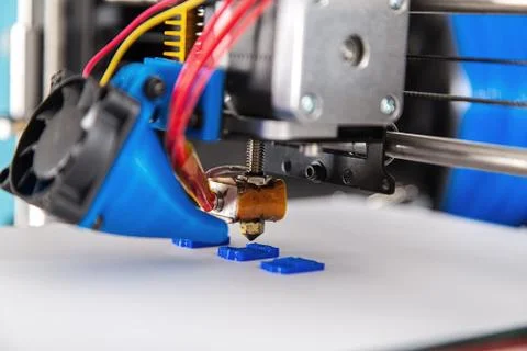 Electronic three dimensional plastic printer during work , 3D , printing. Stock Photos