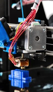 Electronic three dimensional plastic printer during work , 3D , printing. Stock Photos