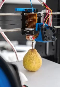 Electronic three dimensional plastic printer during work , 3D , printing. Stock Photos