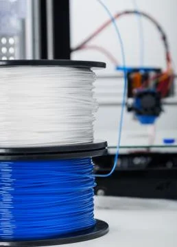 Electronic three dimensional plastic printer during work , 3D , printing. Stock Photos