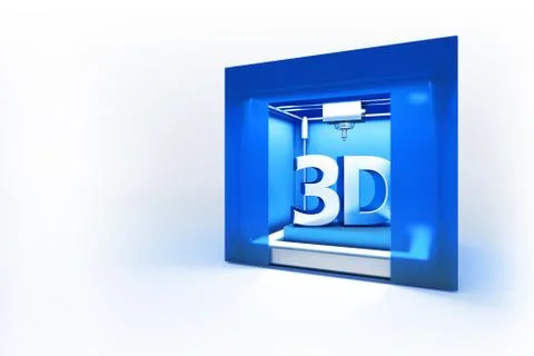 Electronic three dimensional printer Illustrazione stock