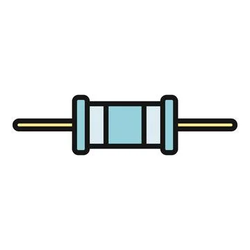 Electronic through hole resistor controlling electric current flowing Illustrazione stock