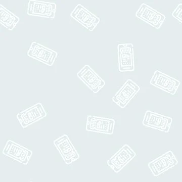 Electronic ticket e-ticket line vector seamless pattern Illustrazione stock